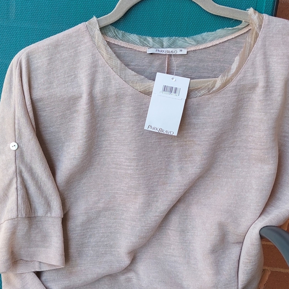 NWT Sophisticated Tunic-Top with Gauze Details